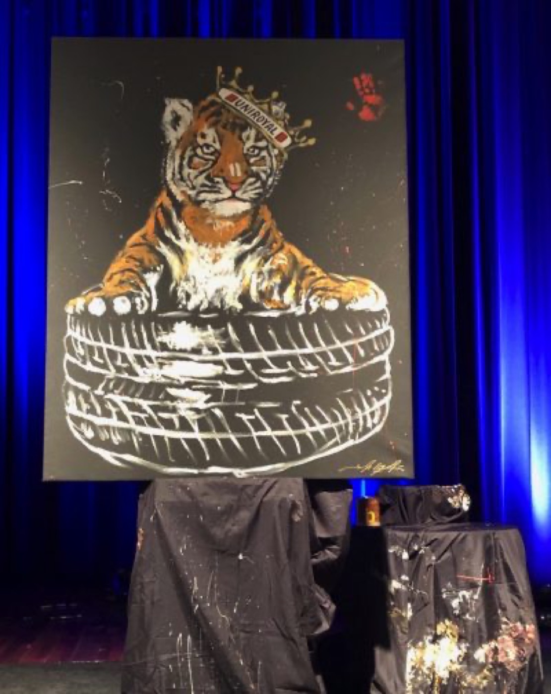 UniRoyal brand reveal — live painting by Jared Emerson in Las Vegas