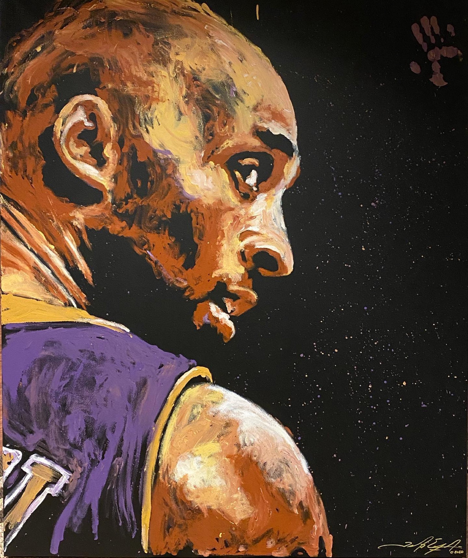 Jared Emerson painting Kobe Bryant live