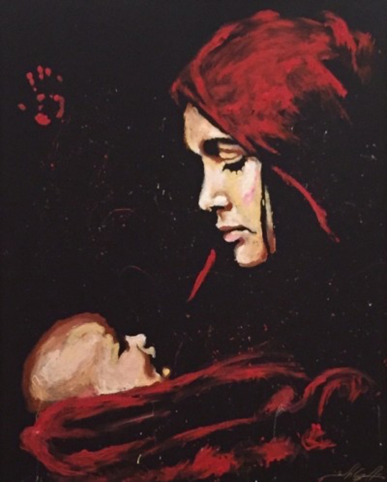 Mary and Baby original painting