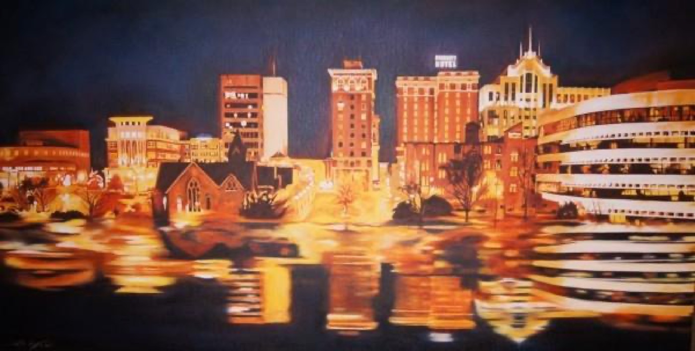Greenville at Night print